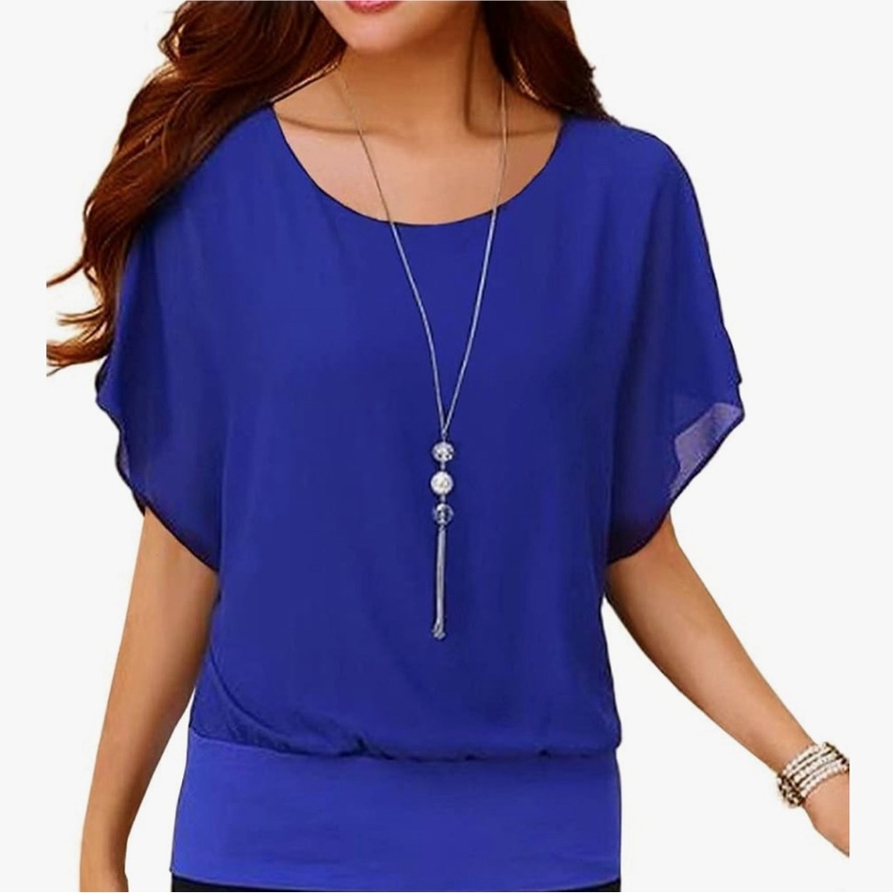 Chic Royal Blue Women's Blouse